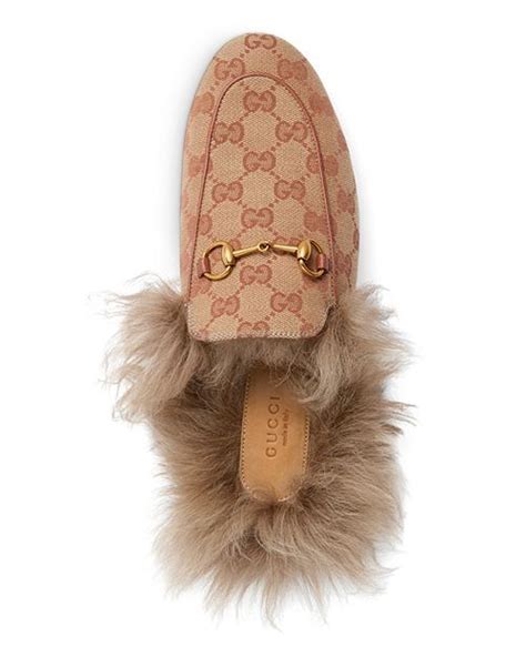 gucci all fur shoes|Gucci canvas mules.